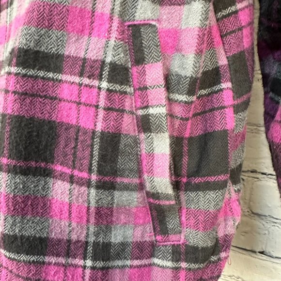 Columbia Women's Button Down Plaid Shacket Shirt Jacket, Size Large,‎ Magenta - Picture 5 of 10